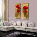 Red Flower Oil Painting On Canvas/Modern Decor Painting Art/Flower Wall Art